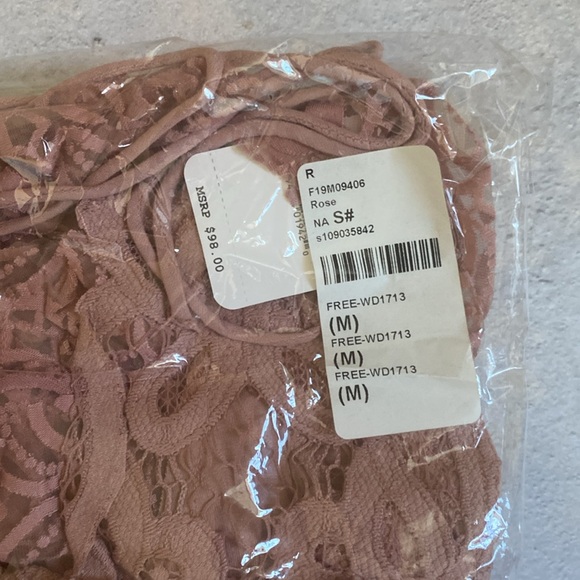 NWT Free People Adella Burnout Velvet Slip Dress - Rose - Medium - Picture 6 of 8